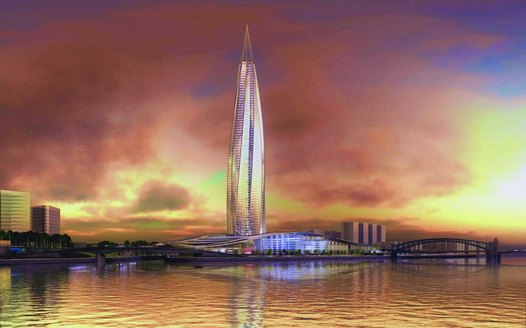 Artist rendering of Gazprom’s tower