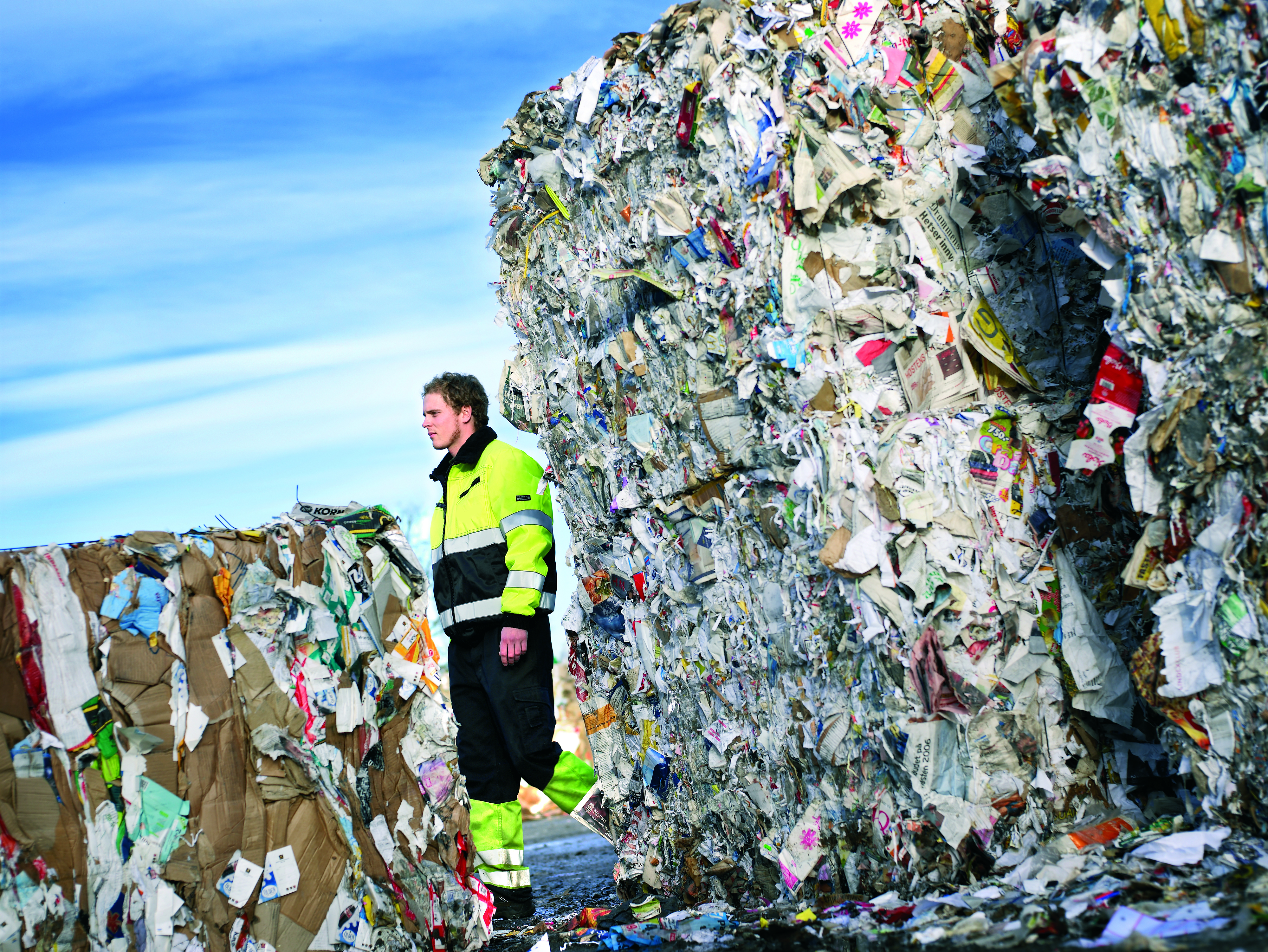 Image showing a worker at a recycling centre