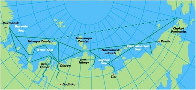 Figure 1: Map of the Northern Sea Route Source: Murmansk Shipping Company homepage