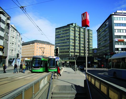 Helsinki with metro entrance. Photo: Odd Iglebaek