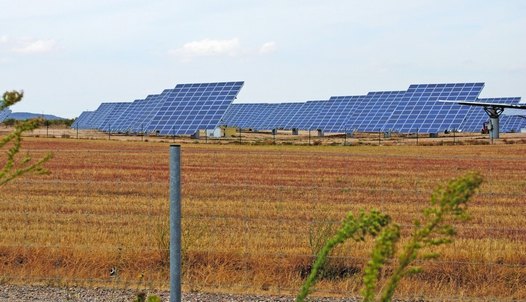 Photovoltaic panels producing electricty in Navarra. Photo: Rasmus Ole Rasmussen